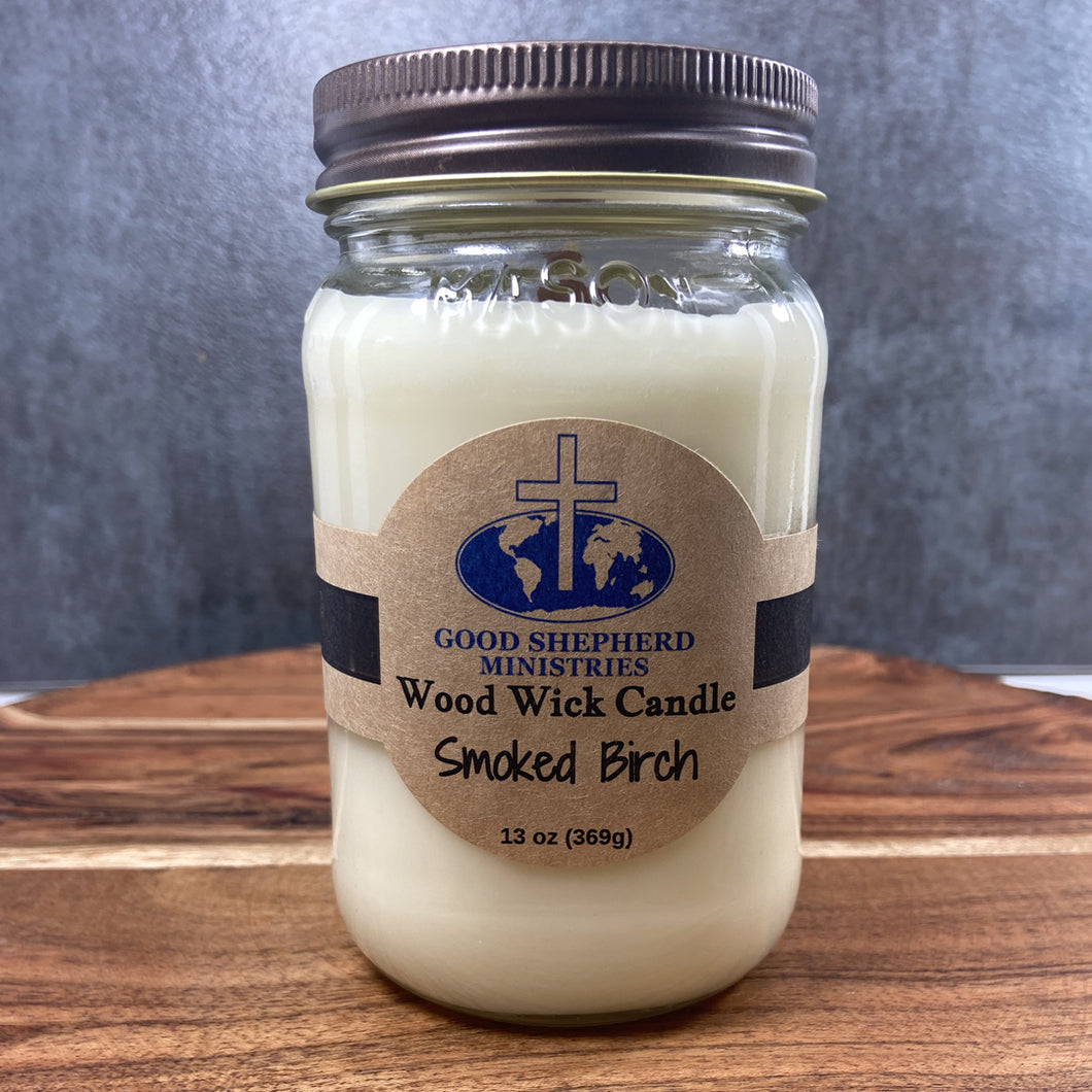 Smoked Birch Wood Wick Soy Candle